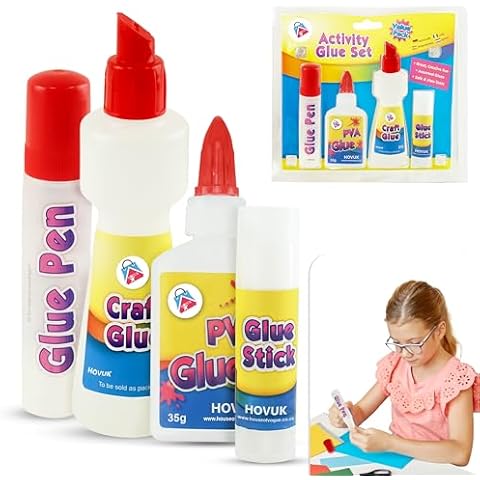 HOVUK 4pk Washable Craft Glue Set for Kids Cover