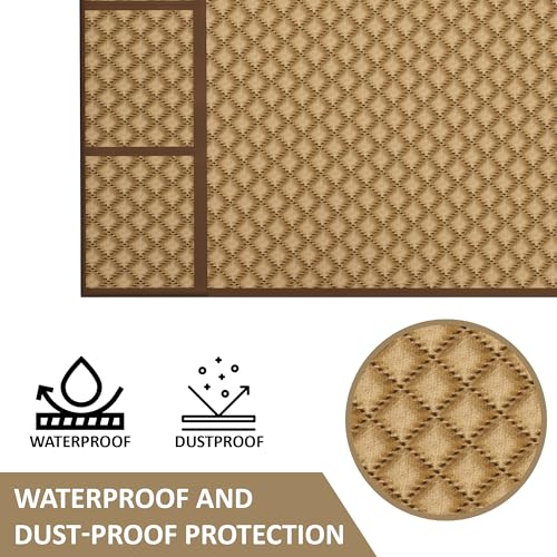 Image of Kuber Industries Velvet Polyester Fridge Cover Top with 6 Utility Side Pockets | Freeze /Refrigerator Cover Single Door | Fridge Top Organizer | Quilted Ultra Sonic - Brown