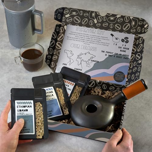Roast Your Own Coffee Gift Set for Coffee Lovers - includes artisan Roasting Pan Green Coffee Beans How to Guide Light Medium Dark Level - Image 4