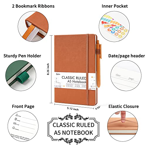 Cuadernos con rayas clásicas A5 y portalápices para organizar tus tareas 2