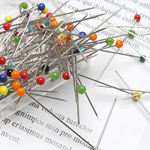 Defutay 100Pcs Sewing Pins For Fabric, Straight Pins With Colored Ball Glass, Pearlized Ball Head Pins Quilting Pins For Dressmaker, Jewelry Diy Decoration, Craft And Sewing Project #TOP5