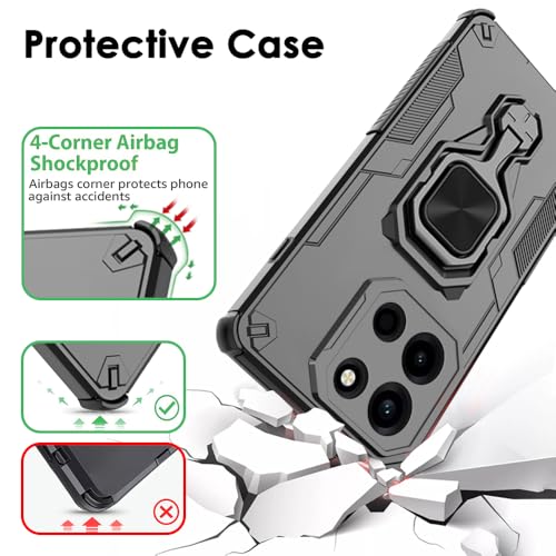 Image of TheGiftKart Tough Armor Bumper Back Case Cover for OnePlus Nord 6 5G | Ring Holder & Kickstand in-Built | 360 Degree Protection Back Case Cover for OnePlus Nord 6 5G (PC & TPU, Black)