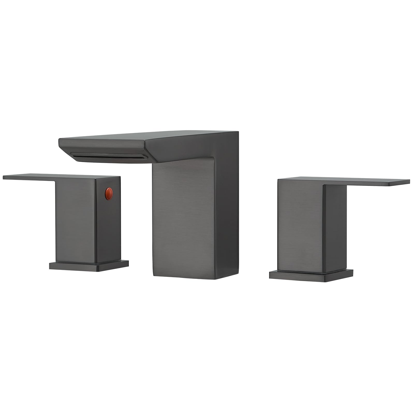 Widespread 8 Inch Bathroom Faucet Two Handle Bathroom Sink 3 Hole Faucet Gun Grey Bathroom Faucets Stainless Steel Mixer Waterfall Bathroom Faucet Lavatory Faucets