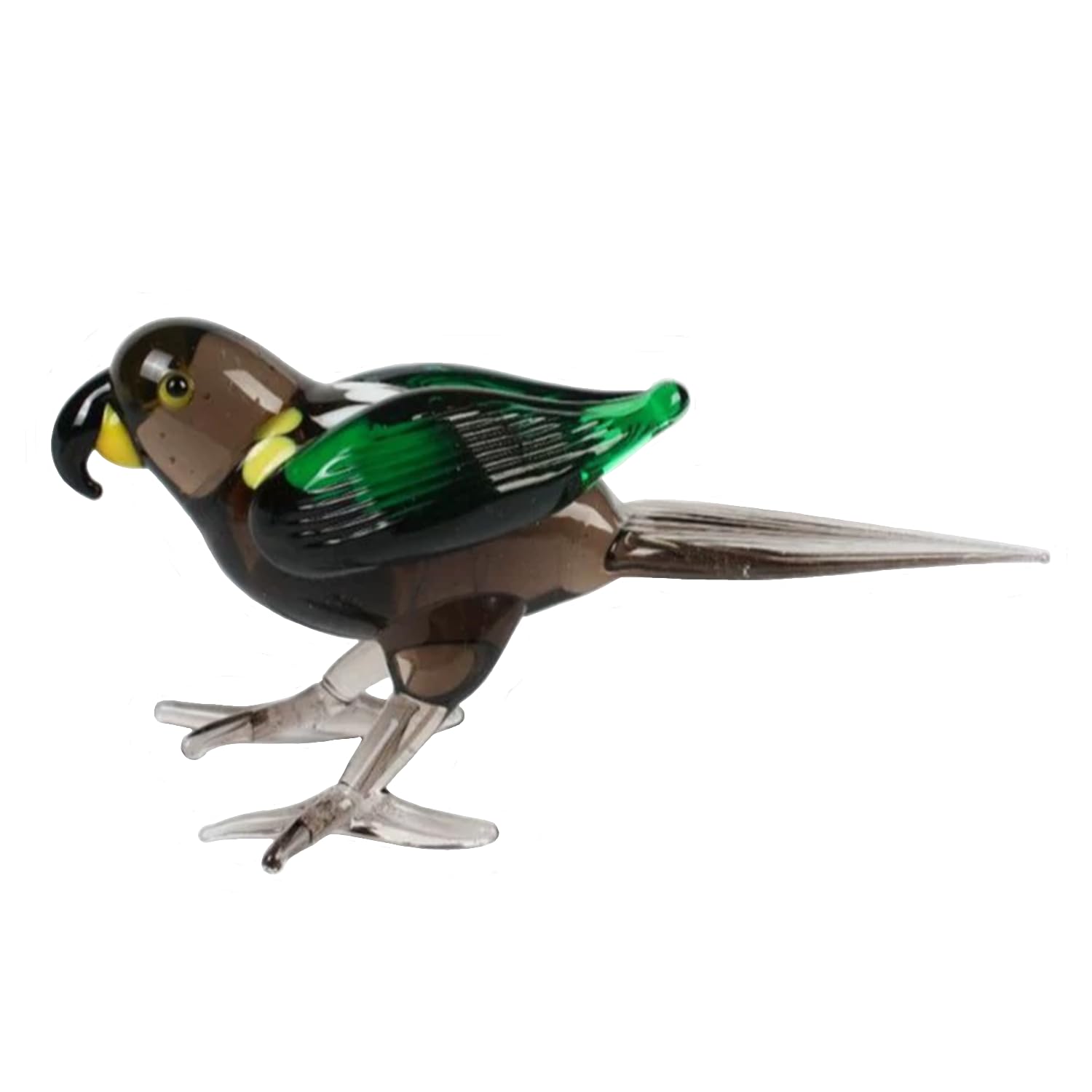 ZDHC Bird Figurine Art Hand Blown Glass Animal Sculpture Collectible Desktop Crystal Ornaments for Centerpiece Home Office Display Decor Craft (Style L)