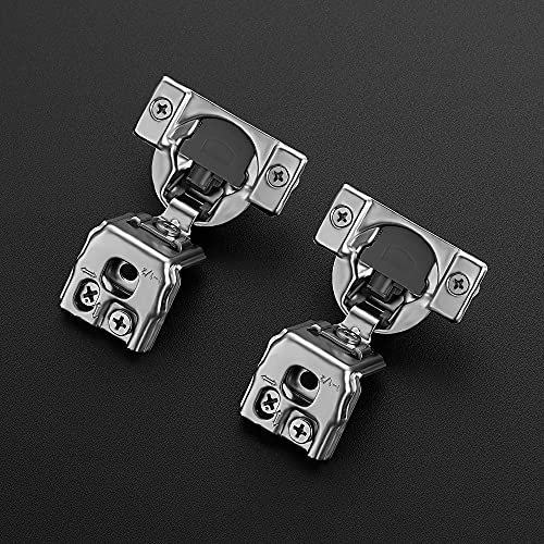 Image of Ravinte 20 Pack 10 Pairs 1-1 /2 inch Overlay Soft Close Hinges for Kitchen Cabinet Hinges Satin Nickel Hidden Hinges Stainless Steel Concealed Hinge self Closing
