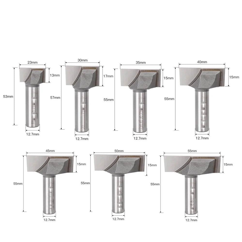 8mm 12,7mm Schaft Oberfläche Hobeln Boden Reinigung Holz Fräsen CNC Fräser Holz Router Bit Holzbearbeitung Werkzeug(12.7x45mm)