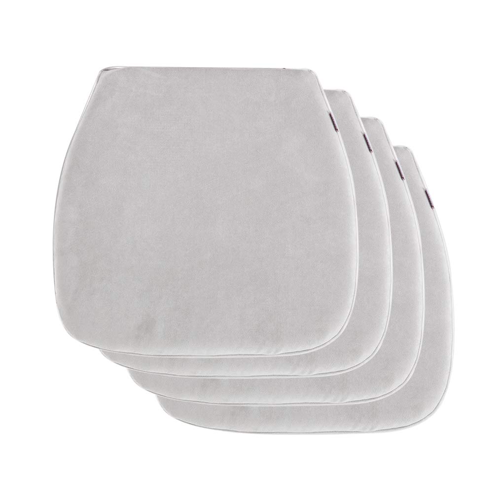 Nobildonna 4 Pack Grey 16" x 16" Memory Foam Chair Pad with Non Slip Chair Pads Kitchen Dining Home Décor