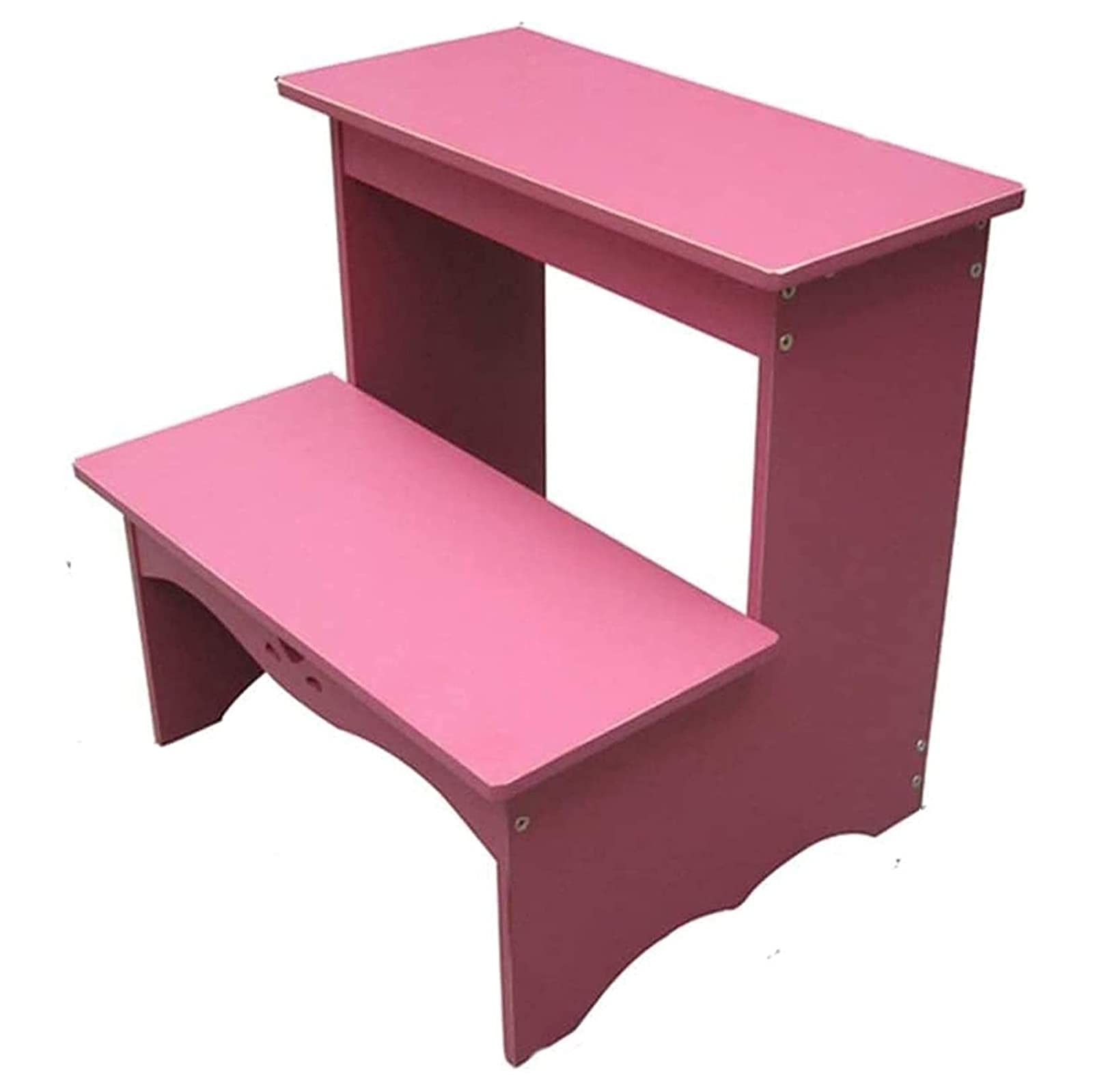 Taburete de escalera movil de madera con peldaños estables y funcion de silla para adultos