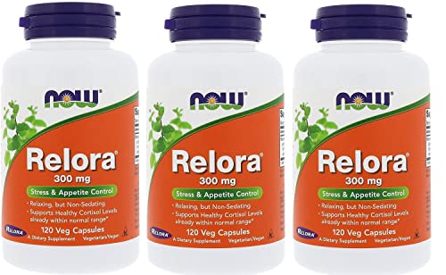 NOW Foods Relora 300 mg Veg-Capsules 120-Count (Pack of 3)
