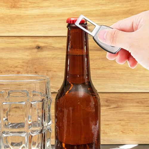 Image of WISKA 2-Pack Slim Portable Bottle Opener, Compact Metal Cap Opener with ABS Coating, Lightweight and Durable for Beer, Soda, and Party Use - Perfect for Bartenders, Home, Outdoors, and Gift Ideas