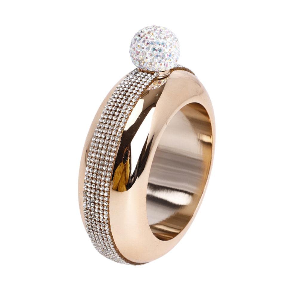 YXRRVING Bracelet Flask, Stainless Steel Hip Bangle Flask,Creative Hidden Alcohol Liquor Storing Bottle with Funnel Jewelry Gifts Wine Funnel Bangle for Women