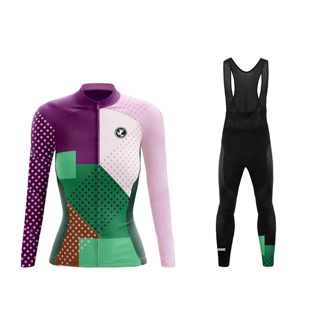 2024 Completo Abbigliamento Ciclismo Se Nuovo Donna Invernale, Tuta Ciclismo Termico Pantaloni Lunghi + Manica Lunga per Bicicletta Road Bike Moda ZNXBC02