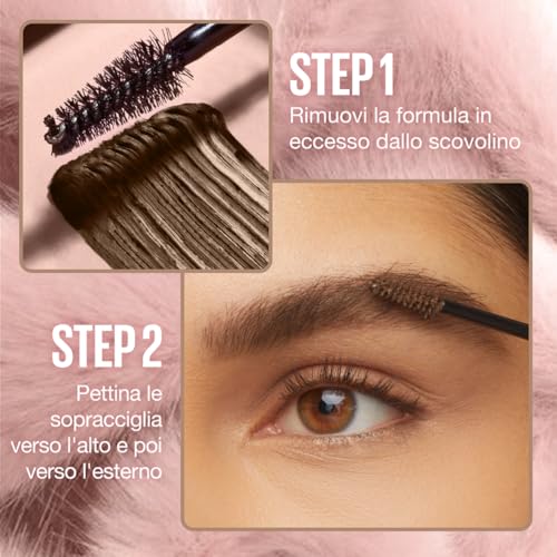 Maybelline New York Mascara Volumizzante per Sopracciglia, Sopracciglia Piene e Soffici, Formula Leggera in Mousse, Superfluff, Tonalità: Medium Brown, 4,7 ml - 6