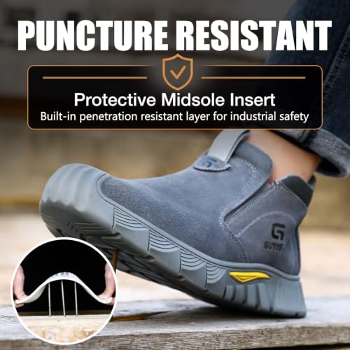 GLANOUDUN Grey Slip-On Welding Boots