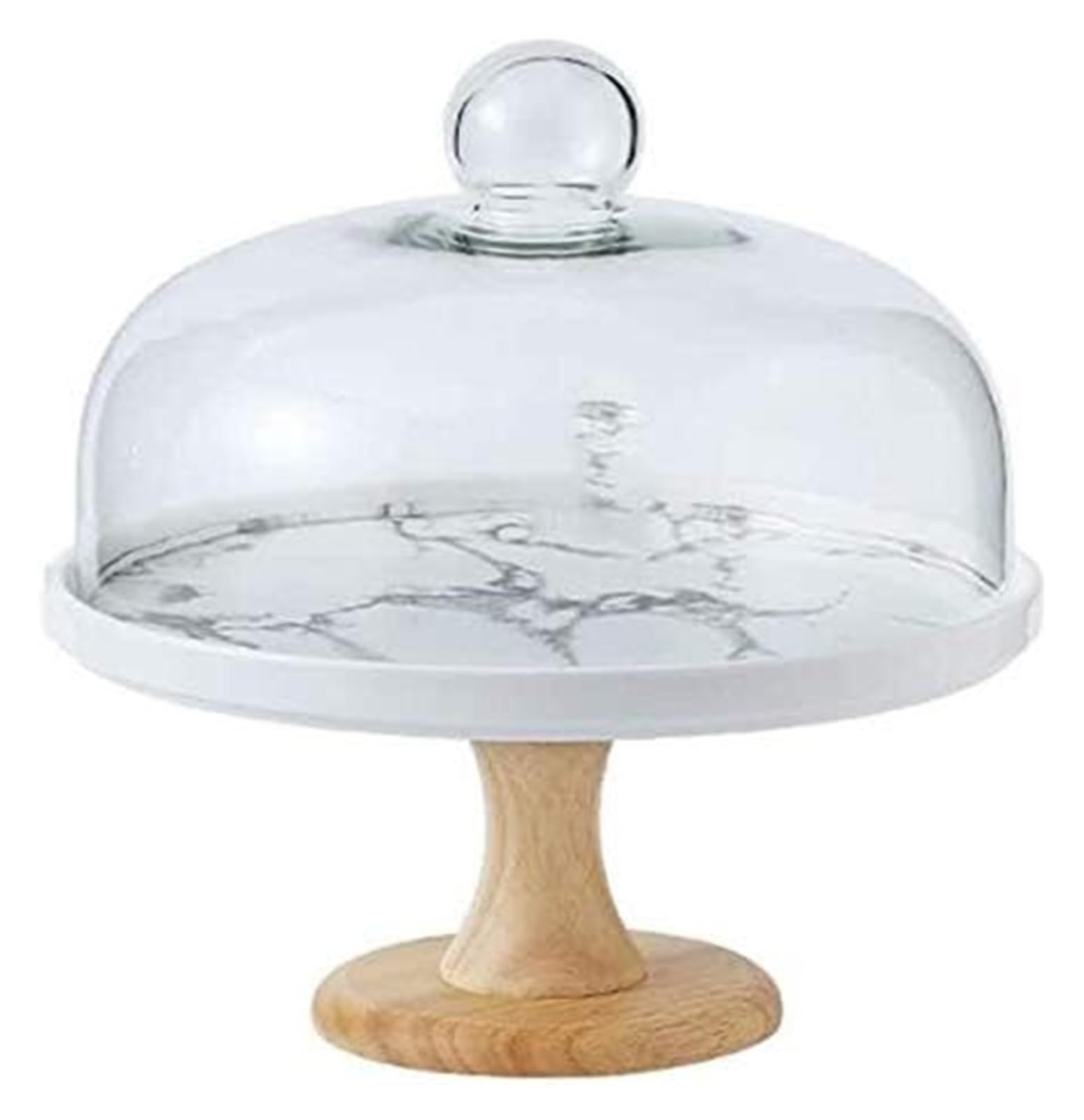 Soporte para tartas con tapa de cúpula de 24 cm, elegante soporte de exhibición de repostería para cocina y fiestas de cumpleaños, perfecto para pasteles y postres