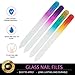 VAGA Crystal Glass Nail File Set of 4 Nail Care Crystals Glass Nail Files in Cheeky Colors, Fingernail File for Manicure, Nail Strengthener hardener, Nails Buffer for Natural and Acrylic Nail filer