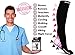 Physix Gear Compression Socks - Best Men & Womens Compression Socks for Circulation, Running, Nurses, Athletic Use Sock Compression, Blood Pressure Socks, Calcetines de Compresion, Black/Pink, L/XL