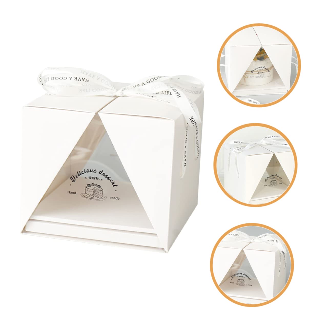 Veemoon Dessert Food Storage Box Cake Box Handle Easy to Carry Store Multi-use Cake Carrier