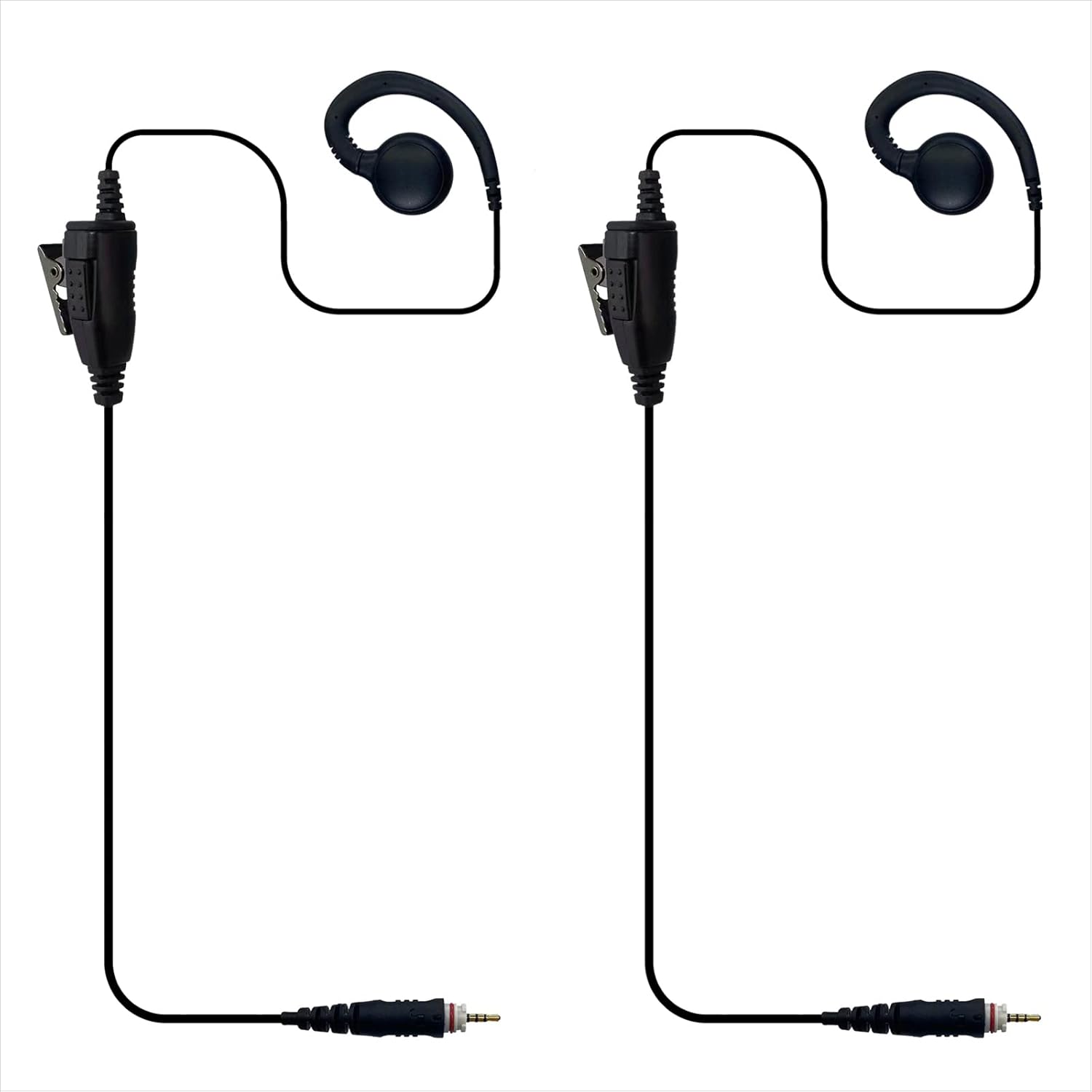 C Shape Walkie Talkie Earpiece Headset with Mic for Motorola CLP1010e CLP1080e CLP1083e CLP446e CLP107e CLPe Plus (Pack of 2)