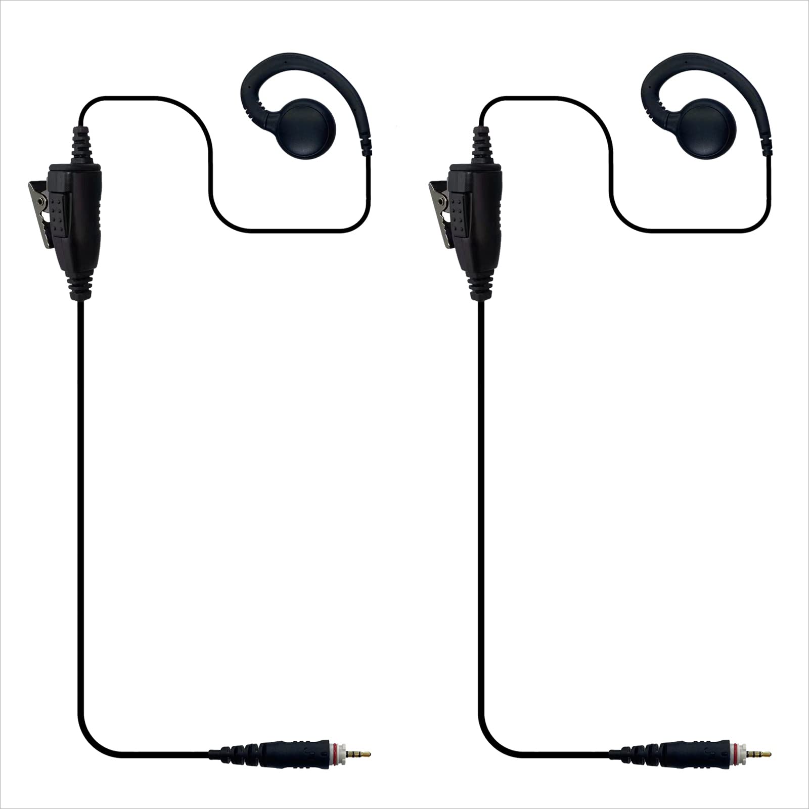 C Shape Walkie Talkie Earpiece Headset with Mic for Motorola CLP1010e CLP1080e CLP1083e CLP446e CLP107e CLPe Plus (Pack of 2)