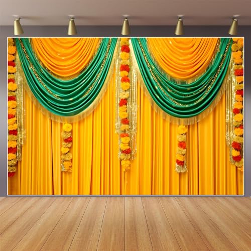 Pooja Backdrop Decoración Fotografía 7x5 ft miniatura 1