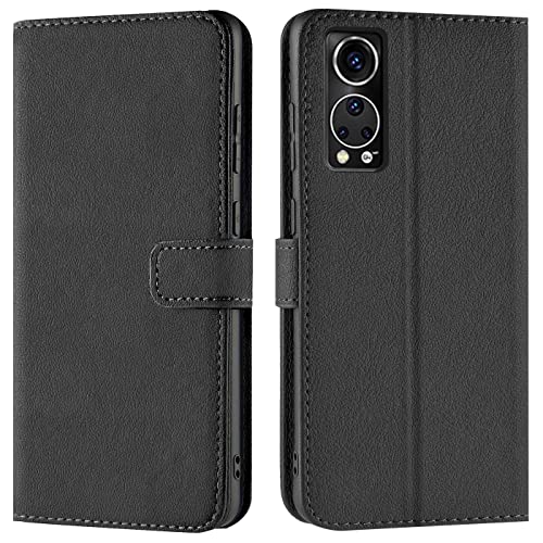 Verco Coque pour ZTE Axon 30, Housse Portefeuille pour ZTE Axon 30 Etui en Cuir Synthétique Fonction Stand Case, Noir
