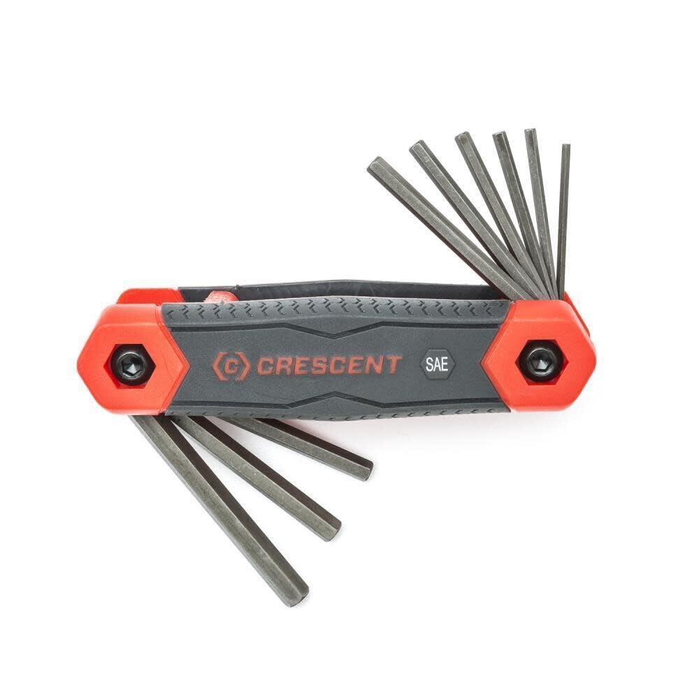 Crescent9 Pc. Folding SAE Hex Dual Material Key Set - CHKFSAE9