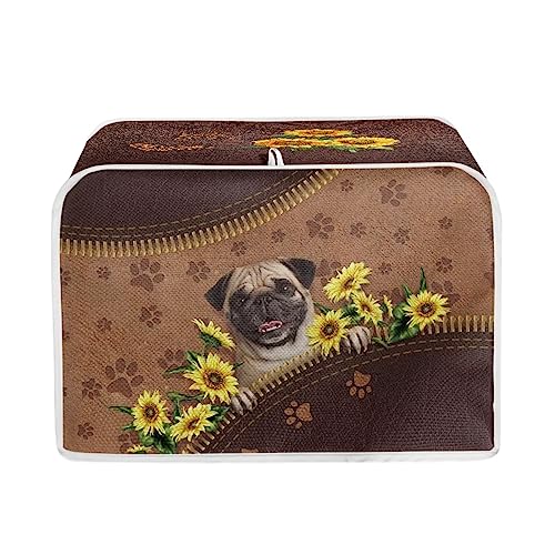 JSLXYYBQ Kitchen Toaster Cover Appliance Bread Maker Cover Bulldog Sunflower Dog Paws Print Toaster Oven Dust Cover for Protect Bread Machine