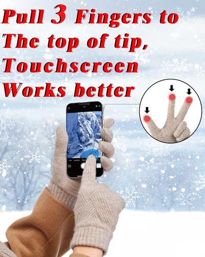 REACH STAR Winter Gloves for Women Touch Screen Thermal Lining Warm Gloves Cold Weather Christmas Gifts