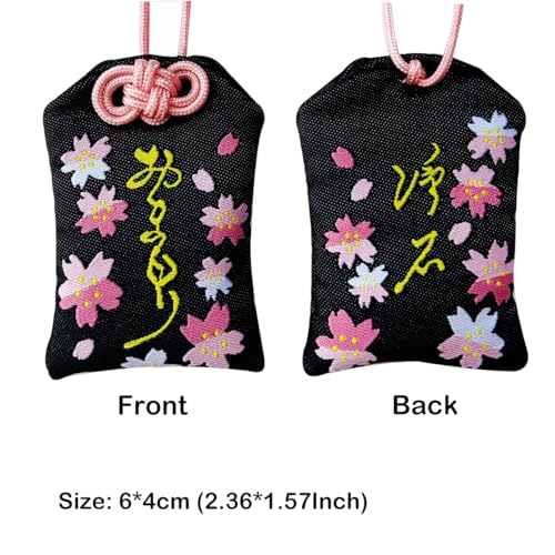Image of Handmade Traditional Japanese Omamori Blessing Lucky Amulet for Sakura Love and Relationship Hanging Fortune Bag Gifts for Women Men