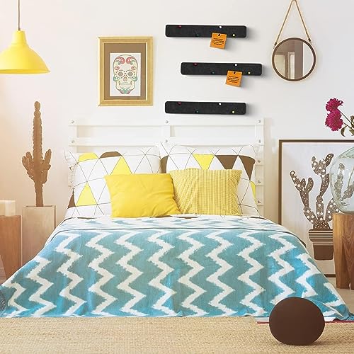 Image of Climberty 10 Pack Felt Bulletin Board, Vision Board Felt Message Board with 35pcs Drawing Pins, Self-Adhesive Lightweight Bulletin Board Strips for Paste Notes, Photos, Schedules (Black)