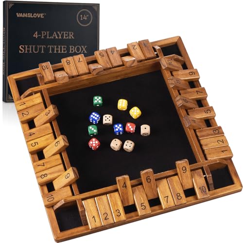 Shut The Box juego de mesa de madera 14 pulgadas miniatura 1