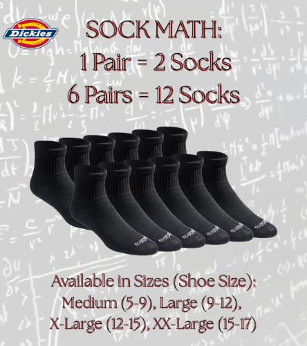 Image of Dickies Men's Dri-Tech Moisture Control Quarter Socks, Available in M-XXL (6, 12, 18 Pairs)