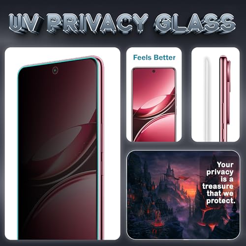 Image of ArmourPro UV Privacy Tempered Glass Screen Protector for Vivo V50 and Vivo V50e (6.77 Inch, Pack of 1) Edge to Edge Full Screen Coverage | Anti-Spy, Anti-Peeping & 9H Hardness Glass