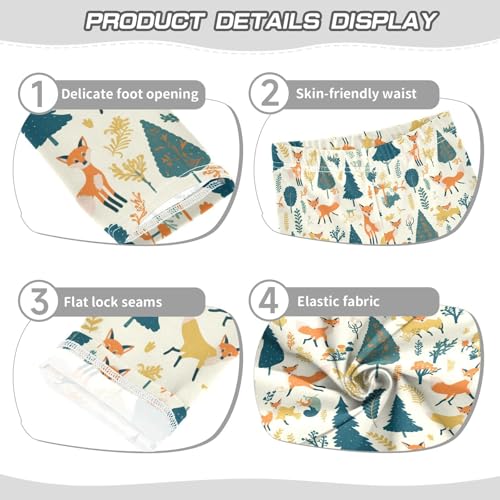 KLL Safari Animals Fox Toddler Girls' Basic Leggings Stretch High Waisted Yoga Pants Exercise3