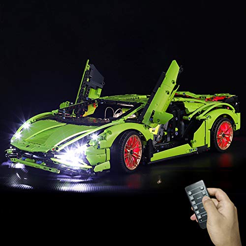 LED Light Set Compatible with Lego Technic Lamborghini Sian FKP 37 Building Blocks Model 42115 Car Building LED Light Kit Only, Not Include The Model (RC Version)