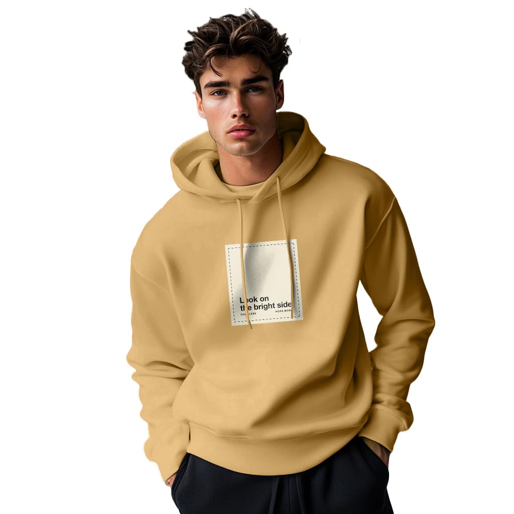 nobero Printed Hoodies for Man | 280 GSM Rich Cotton Fleece Hooded Full Sleeve Sweatshirt for Man | Stylish Casual Wear Winter Hoodies for Men-picture-27