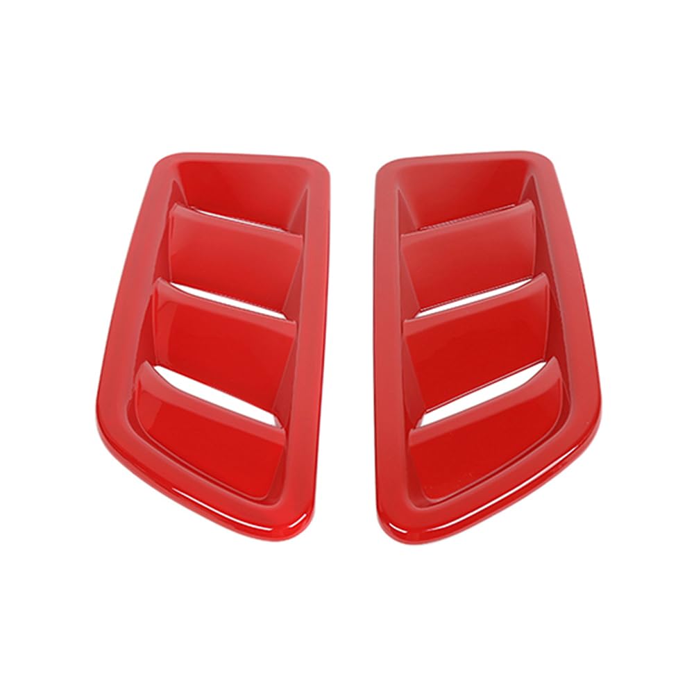 Car Hood Air Vent Trim for Jeep Wrangler JL JT Gladiator Rubicon 2018-2022 Hood Scoop, Bonnet Air Vents Hood Grille Intake Cover Exterior Accessories 2PCS Red