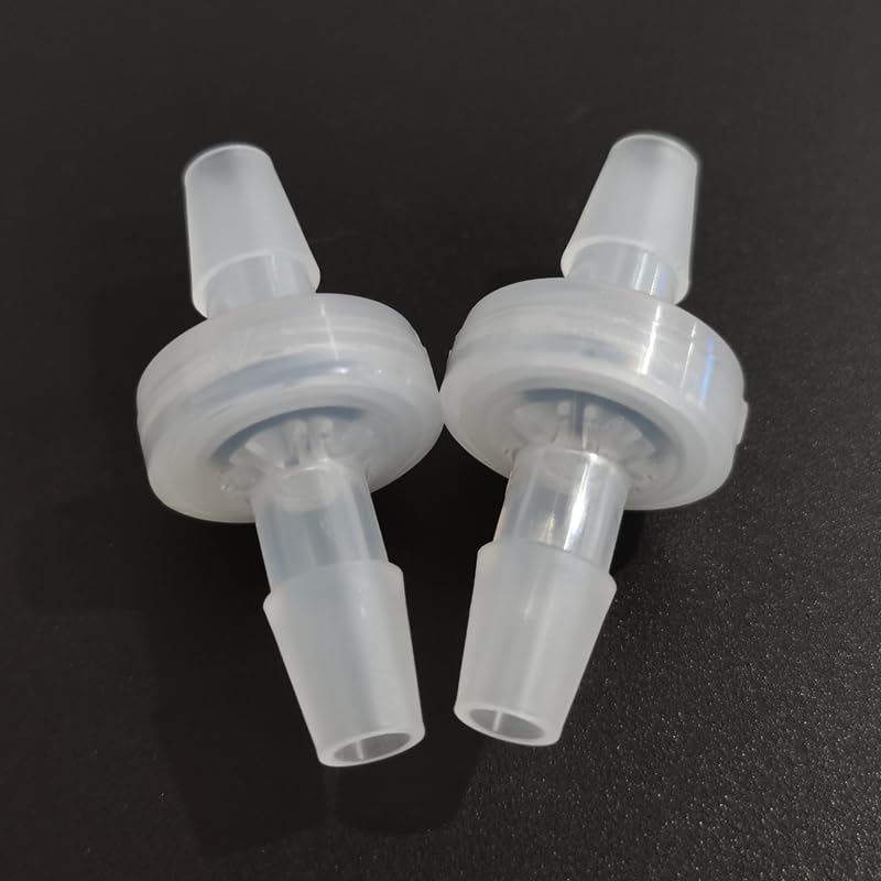 Válvula antirretorno de plástico PP de 10 piezas/válvula de retención de agua/válvula unidireccional for fluidos de gas, aire, líquidos, acuarios médicos 1/8 3/16 1/4(CDPV3L,100 Pieces)