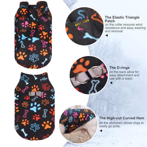 BEAUTYZOO Hundepullover Fleece Weste Hund Kleidung Winter Warme Hundeweste für Kleine Hunde Weicher Fleece Hundejacke mit D-Ring Pullover für Mittel Großen Hund, Weihnachtspullover