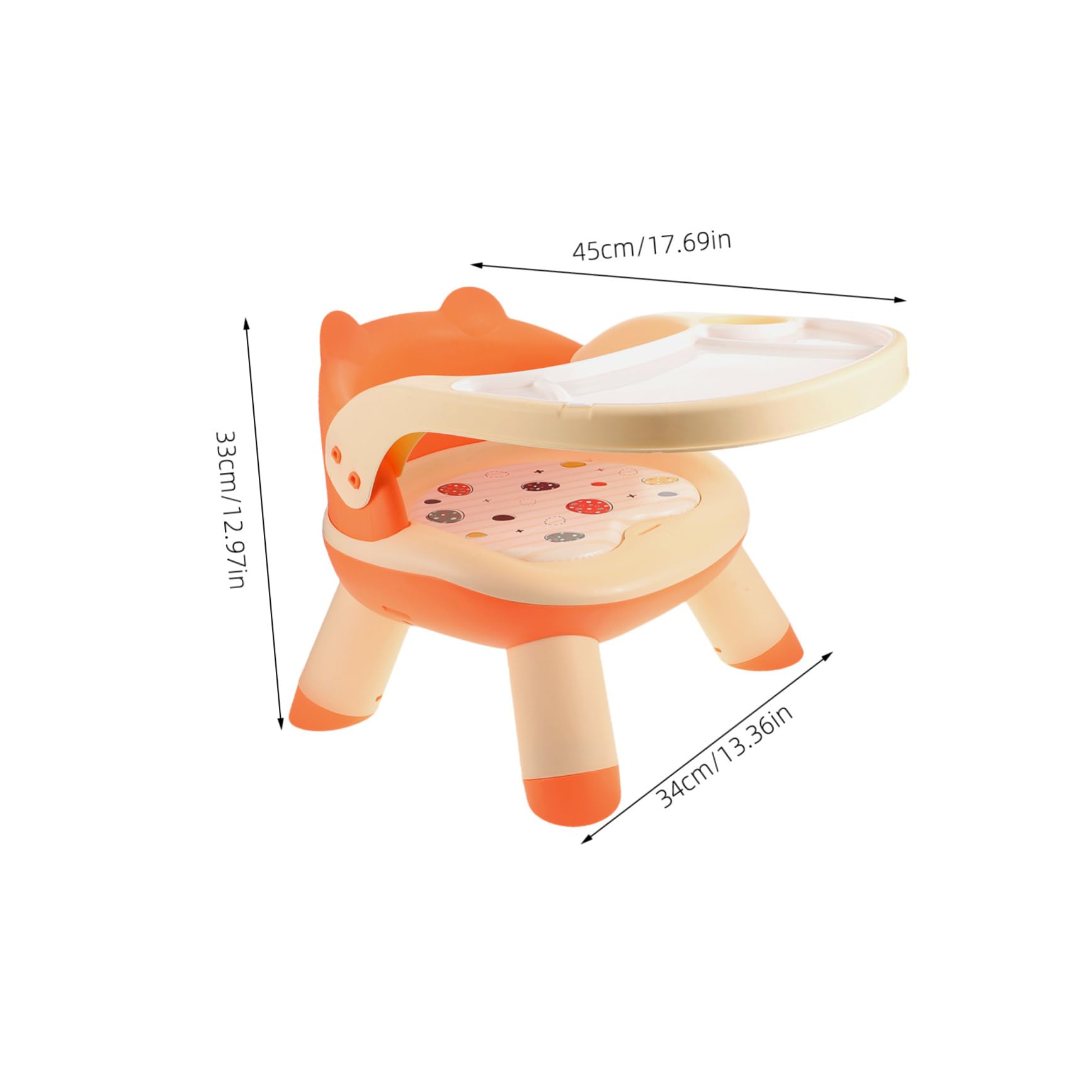 Totority Children's Simple Stool Cartoon Design Plastic Feeding Chair Easy Assembly for Home Use