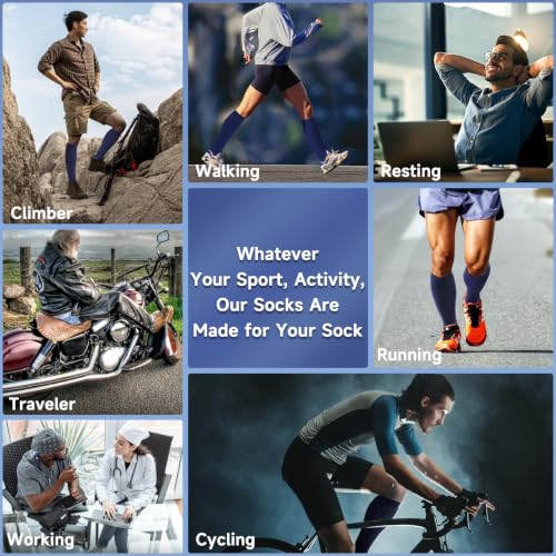 Image of bropite Zipper Close Toe Compression Socks for Women and Men 2 Pairs Knee high 15-20mmHg for Walking Running Nurses Pregnancy