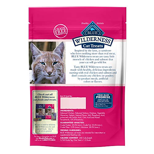 Blue Buffalo Wilderness Grain Free Soft-Moist Cat Treats, Chicken & Salmon 8-oz Bag - Image 2