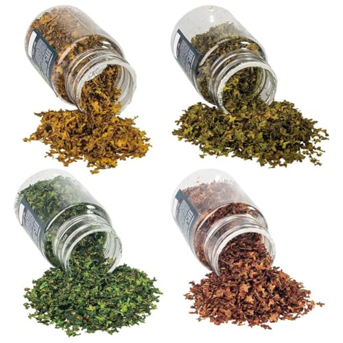 Warmtree Realistic Miniature Leaves Simulation Leaves for DIY Mini Model Railway Fairy Garden Architecture Diorama Scenery Landscape Layout Diorama Village Accessories, Pack of 4