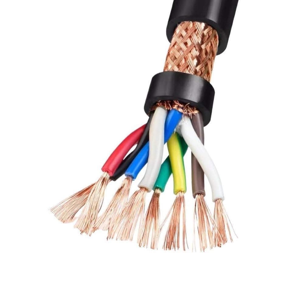 Cable apantallado, Cable de par trenzado 5 m, 0,75 mm², 18 AWG, alambre blindado cobre estañado PVC, núcleo RVSP 2-10(10 core x 0.75mm²)
