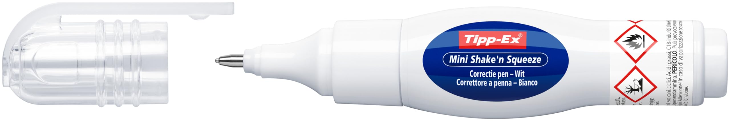 Tipp-Ex Bianchetto Liquido, Shake 'n Squeeze, Correttore a Penna (8 ml), Confezione da 10, Fornitura Cancelleria Scuola e Ufficio
