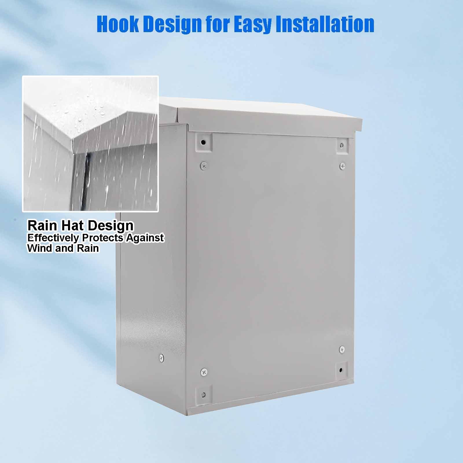 Caja Estanca Exterior Electrica, Caja Conexiones Exterior para Interiores y Exteriores con Cerradura y Placa de Montaje para Montaje en Pared(25x30x15cm/10x12x6in)