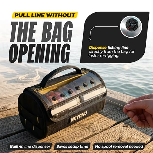 Bolsa de almacenamiento para línea de pesca Beyond Braid con dispensador de carrete incorporado miniatura 3