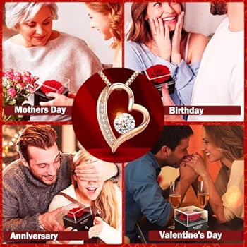 Forever Red Rose Gift Box met ketting echte