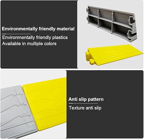 Miniatura 4 de ZJIEX Rampa de umbral de goma, rampas de bordillo antideslizantes, rampa para silla de ruedas de 3 a 2.6 in de alto, rampa empalmable con tira
